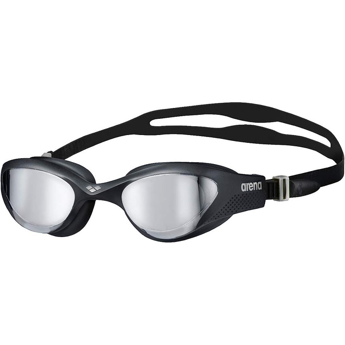 Окуляри для плавання унісекс для чоловіків і жінок the One Mirror плавальні окуляри для плавання (сріблясто-чорні-чорні, один розмір підходить всім, комплект з шапочкою для плавання Black-Silver (55))