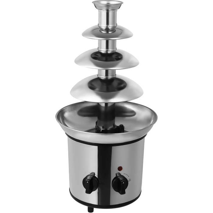 Шоколадний фонтан 4 яруси, з нержавіючої сталі, функція потоку, для вечірок, ресторанів, дому, 170W, білий, 21.5 x 45 см