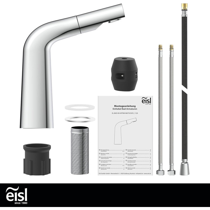 Змішувач для ванної кімнати EISL COOL з висувною лійкою для миття волосся, водозберігаючий кран, хром