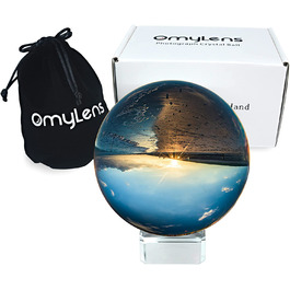 Скляна куля OmyLens(80 мм), кришталева куля K9 з підставкою і шовковим кишенею, для аксесуарів і реквізиту для фотозйомки Lensball, Heal