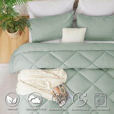 Ковдра CozyLux 200x200 см для всіх сезонів, ковдра з мікрофібри 300gsm, біла, 200x200 см, дихаюча, для сну