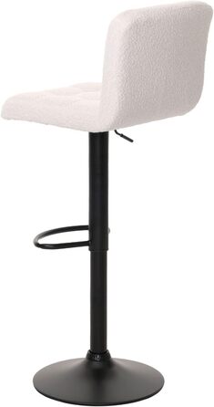 Набір з 2 барних стільців Mendler HWC-G87, регульовані по висоті, обертаються, Boucle (450г/м²), кремово-білий