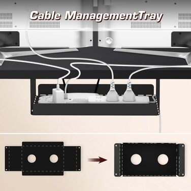 Електричний регульований стіл Airfish з USB-C зарядкою, кабелеуправлінням та 3 рівнями пам'яті (білий, чорний) 200 x 80 см