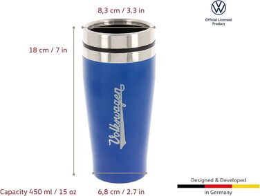 Термокружка BRISA VW Collection Volkswagen GTI, 450 мл, чорна, з подвійними стінками