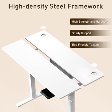 Електричний стіл 140x70 см з регулюванням висоти, USB-A/Type-C, пам’яттю і функцією повернення, висота 70–119 см