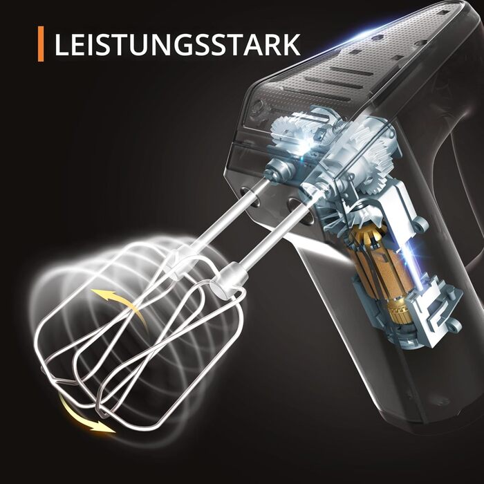 Міксер ручний Krups 3 Mix 4000, 450 Вт, білий/сірий - насадки для збивання та замісу тіста