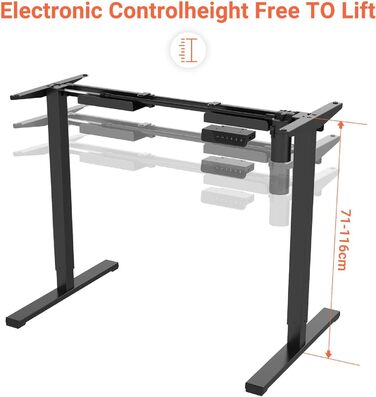 Електричний регульований стіл SANODESK 200x95 см, ергономічний письмовий стіл для дому та офісу, колір клен