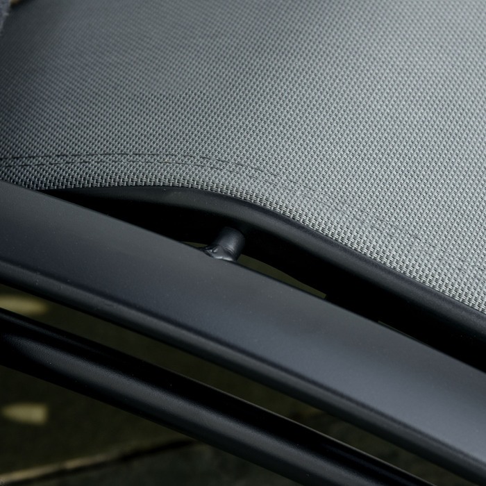 Шезлонг садовий, розкладний, з регульованою спинкою, алюмінієвий, сірий