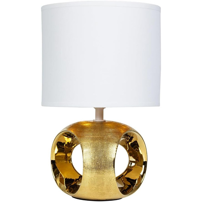 ARTE LAMP LED лампа настільна – класична декоративна хромована настільна лампа з білим тканинним абажуром для вітальні та спальні – з кабелем, хром, білий (золотий, білий)