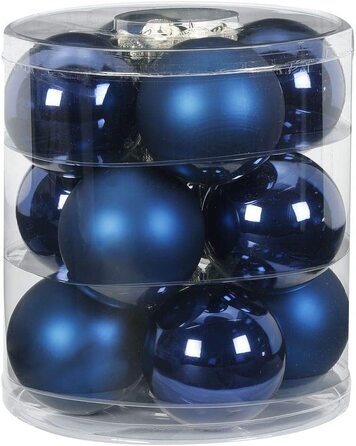 Чарівні ялинкові кулі скляні 8 см 12 шт. ялинкові кулі Колір Just White-Mix (Білий) (темно-синій-темно-синій)
