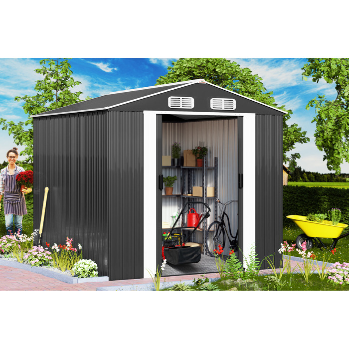 Садовий сарай Антрацит Метал 312x257x178см