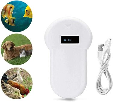 Зчитувач мікросхем для тварин, зчитувач мікросхем LCD ISO для ідентифікації тварин RFID, універсальний USB-приймач мікросхем для тварин з зумером для ідентифікації тварин ідентифікація Тварини для відстеження тварин