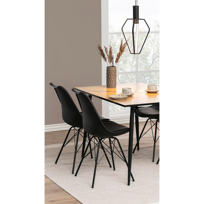 AC Design Furniture Emanuel: Комплект з 2-х обідніх стільців, чорний, PU/Метал, 48,5 x 85,5 x 54 см