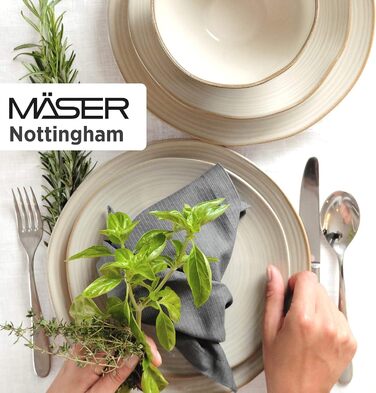 Набір вінтажних тарілок MSER 931371 Nottingham Series для обіднього набору з 4 предметів із виготовленням на замовлення круглої обідньої тарілки в стилі ретро та порцелянової плитки для супової тарілки