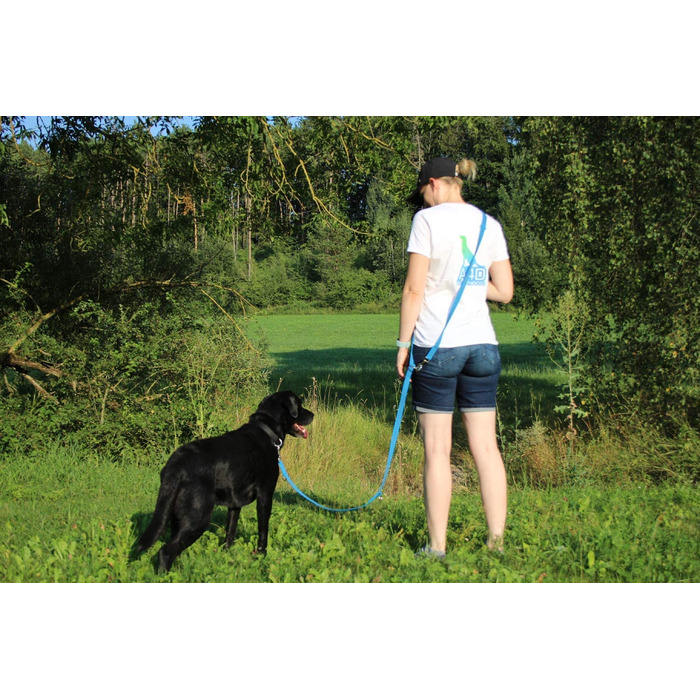 Повідець Activity4Dogs для собак нейлоновий, нековзний нековзний, довгий, з 4-ма регулюваннями, Багатофункціональний, для собак середнього і великого розміру, виготовлений в Німеччині, доступний в декількох кольорах (2,80 м, Синій)