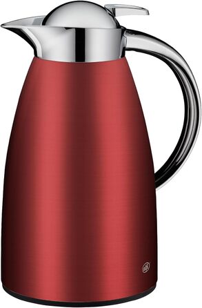 alfi SIGNO 1.0л термокружка з нержавіючої сталі, срібляста сатинова, з термоізоляцією, з скляною колбою, з кришкою-поворотом, зручна в використанні