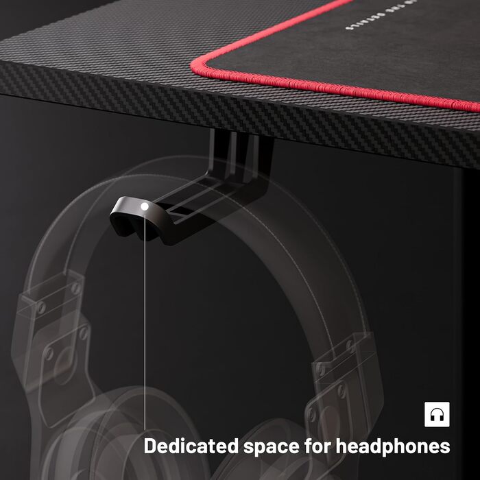 Ігровий стіл Diablo X-Mate 160x75x75 см: ергономічний стіл з карбоновою стільницею, тримачем для навушників та підставкою для напоїв