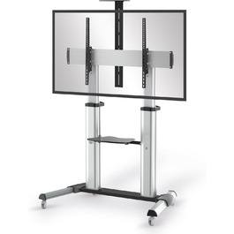 Підставка для телевізора Conecto TV Stand - мобільна, поворотна, регульована по висоті, 55-100 дюймів, модель LM-FS03G, срібна