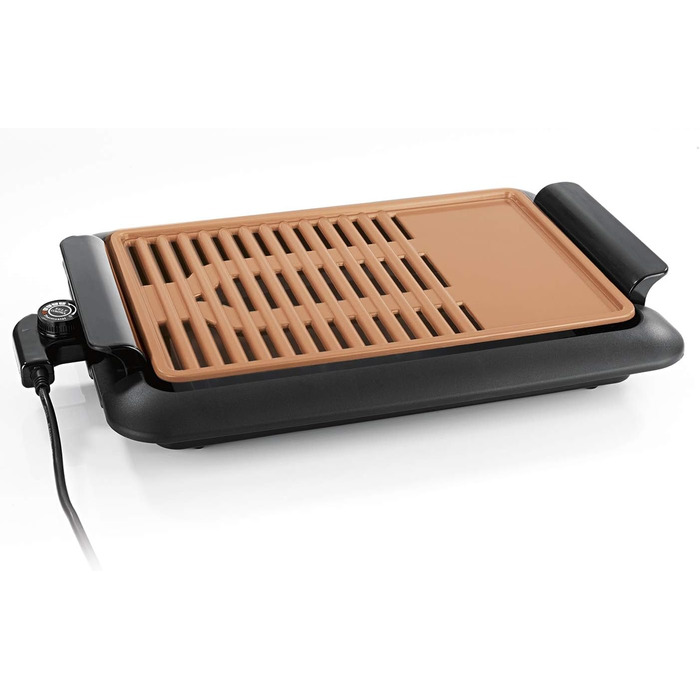 Електричний гриль для столу GOURMETmaxx | Бездимний гриль 2200W з 2 зонами нагріву та антипригарним покриттям | Регулювання температури