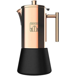 Еспресо-кофеварка Cecotec Moking 1000 з нержавіючої сталі, для газових, електричних та склокерамічних плит, на 10 чашок, елегантний дизайн