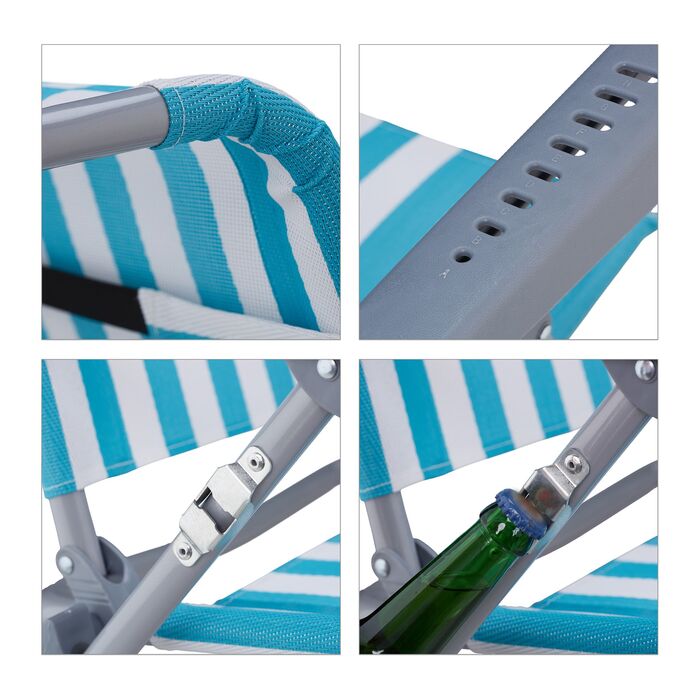 Розкладний шезлонг Relaxdays з подушкою для шиї