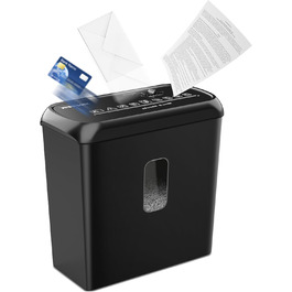 Шредер SINCHEREU 6 листів, перехресний різання, рівень безпеки P4, з кошиком 11л, для документів, кредитних карт, CD, з захистом від перегріву, для дому та офісу