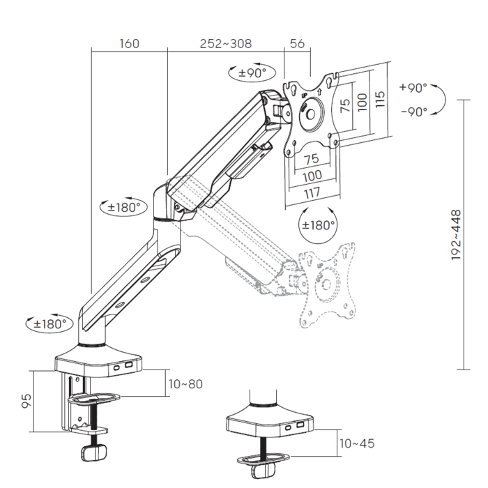 Настільне кріплення для монітора OfficePro MA441W