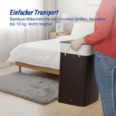 Кошик для білизни Relaxdays з бамбука та кришкою