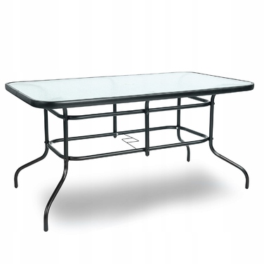 Комплект садових меблів: великий стіл (140x80) та 6 металевих стільців