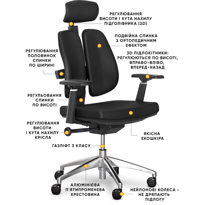 Крісло Mealux Tempo Duo Black (арт.Y-551 KB Duo)