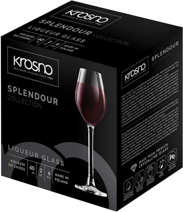 Набір келихів для шампанського KROSNO Champagnergläser Set (6 шт.) | 210 мл | Колекція Splendour | Крістал, без свинцю | Елегантний дизайн з високою ніжкою | Для шампанського, просекко та святкових випадків