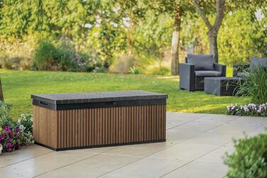 Ящик-скам'янка Keter 380л, водонепроникний, з вентиляцією, дерев'яний дизайн, витримує 300кг