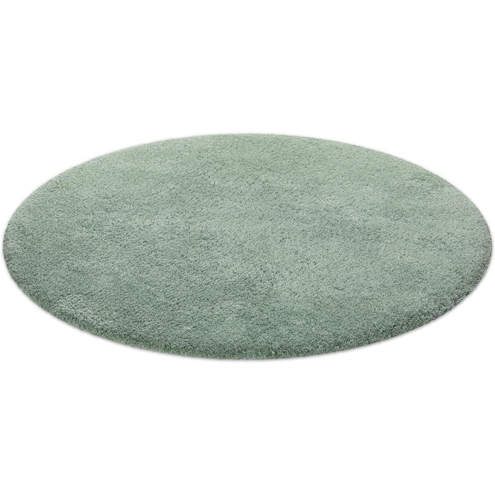 Килимок для ванної кімнати з м'яким пухнастим ворсом, неслизький, придатний для прання, Salbei (55 x 65 см, 90 см (круг))