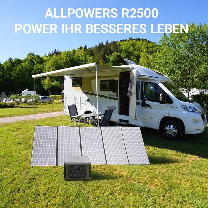 Електростанція ALLPOWERS R2500 2016 Втгод, акумулятор LFP, 4 шт. 2500 Вт змінного струму, швидка зарядка 1 година, кемпінг/будинок на колесах