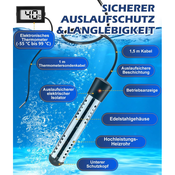 Портативна кемпінгова душова система WADEO з акумулятором, насосом та нагрівачем, 20л бак, для відпочинку, подорожей, автомиття та надзвичайних ситуацій