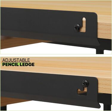 Набір мольбертів Magshion: регульований стіл для художника з нахиленою дерев'яною столешницею, ящиками та стільцем. Підходить для дому, офісу та школи (білий/чорний)