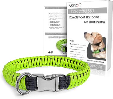 Набір нашийників для собак Ganzoo Paracord 550, набір для рукоділля, подарунок своїми руками (Світло-зелений)