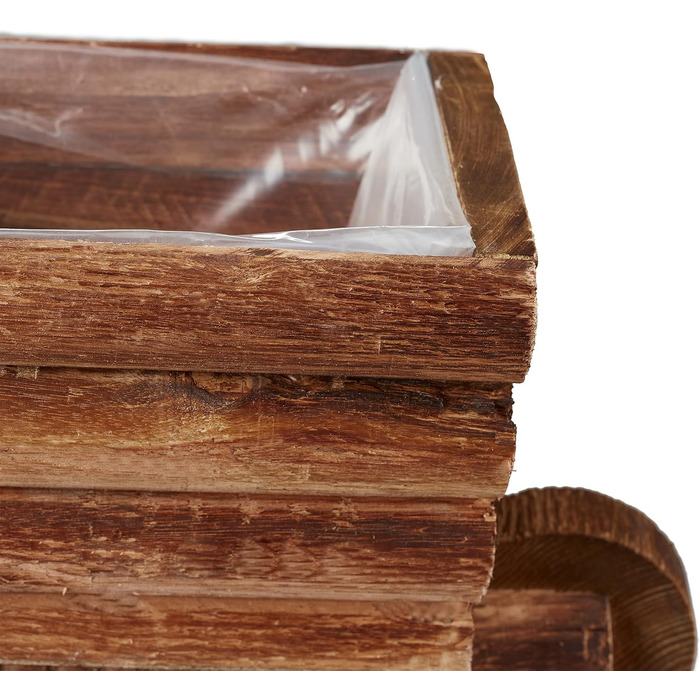 Набір з 2 дерев'яних вагончиків для квітів Relaxdays, 12.5 x 26 x 12 см, декор для саду