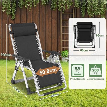 Скромний лежак 200 кг з підголівником, регульований, для дому, балкону, пляжу, басейну (льонові блакитний)