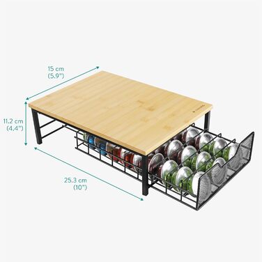 Тримач для капсул Tassimo Navaris з бамбука та заліза - органайзер для 54 капсул - чорний