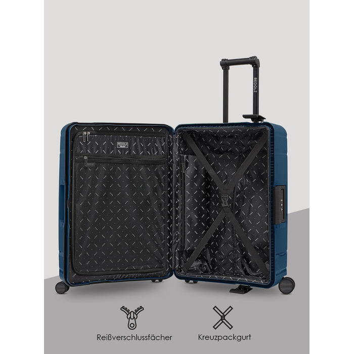 Набір валіз REDOLZ Hartschalen 3-в-1: міцний поліпропілен, TSA-замок, 4 колеса, L/M/S (75/65/55 см)