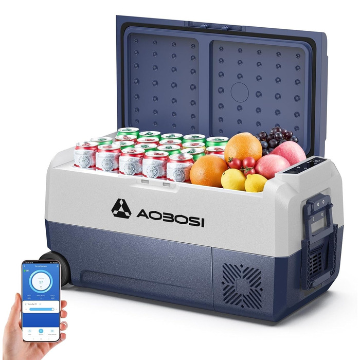 Автомобільний компресорний холодильник AAOBOSI 36л з Wi-Fi, 12/230V, -20°C до +20°C для кемпінгу, подорожей, риболовлі