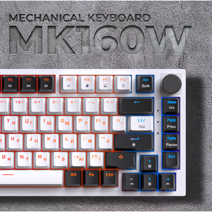 Дротова механічна клавіатура GamePro MK160W (Red) з Hot-Swap RGB White