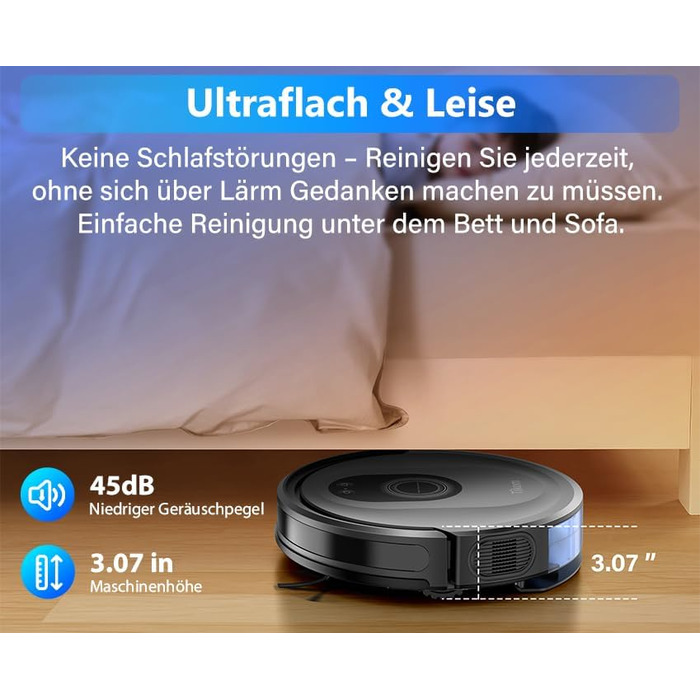 Робот-пилосос 2-в-1 з функцією миття підлоги Tikom G8000 Max, 5000Pa, самостійна зарядка, Wi-Fi, 150 хв, для тварин, килимів, твердих підлог, чорний
