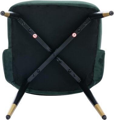 Набір з 2 м'яких крісел з велюру для вітальні та кухні. Сучасний дизайн, без підлокітників, металеві ніжки. 2 шт. (4 шт., зелений)