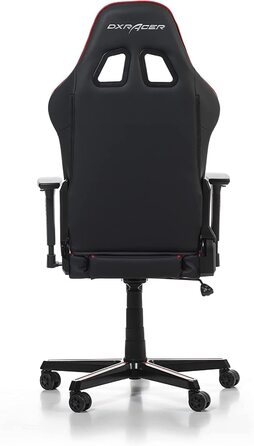 Геймерське крісло DXRacer Prince P08, шкірозамінник, чорне-червоне, для людей зростом до 185 см