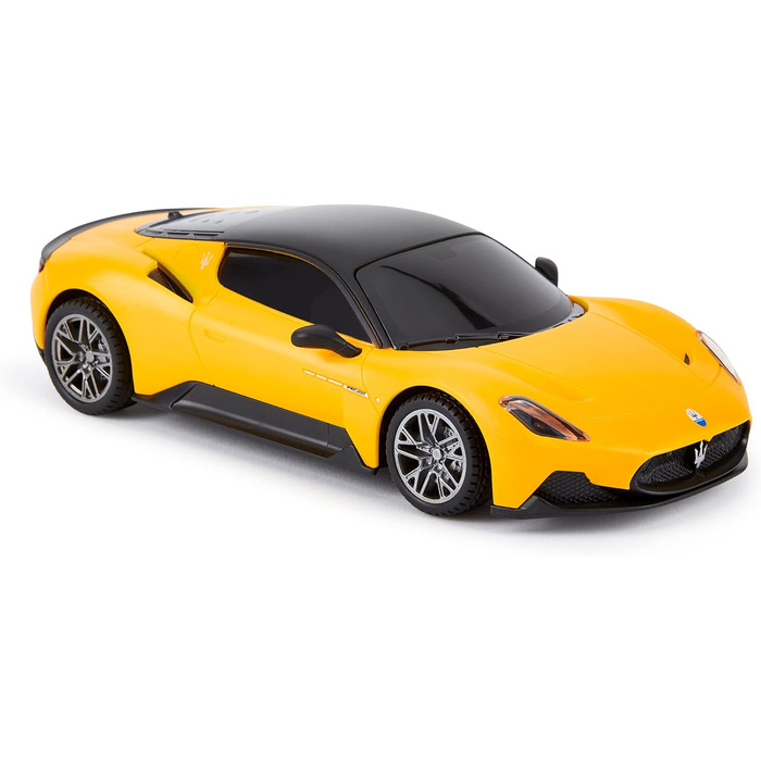 Радіокерований автомобіль Bugatti 1:24, офіційно ліцензований, жовтий Maserati. Модель на радіокеруванні з робочими фарами