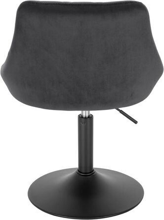 Крісло для туалетного столика WOLTU BH242bl-1, сіре, з підлокітниками, регульоване, обертове, для спальні, кухні, їдальні