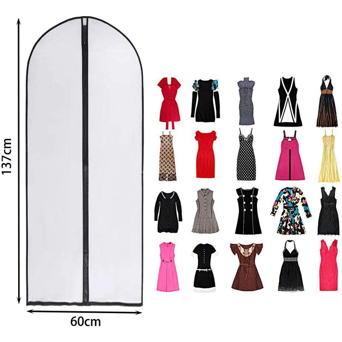 Чохол для одягу JSF на блискавці, 6 шт., 137 см