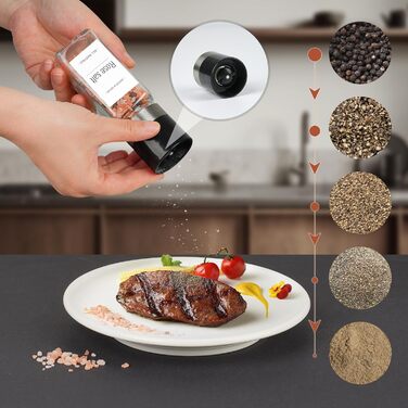 Набір скляних банок для спецій з дерев'яними кришками з акації, 24 шт. по 120 мл (кутові)